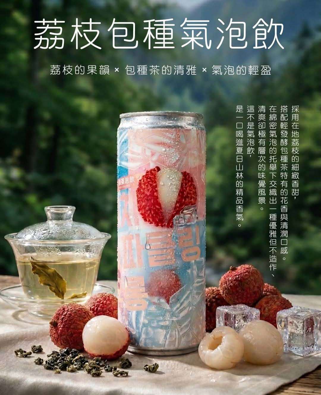 0423結-新竹市農會-荔枝包種氣泡飲 $200/組  ( 6瓶 )